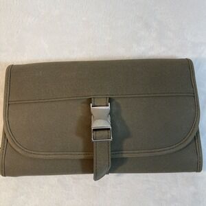 Olive Green Suede Travel Hanging Toiletry Makeup Jewelry Organizer Adjustable